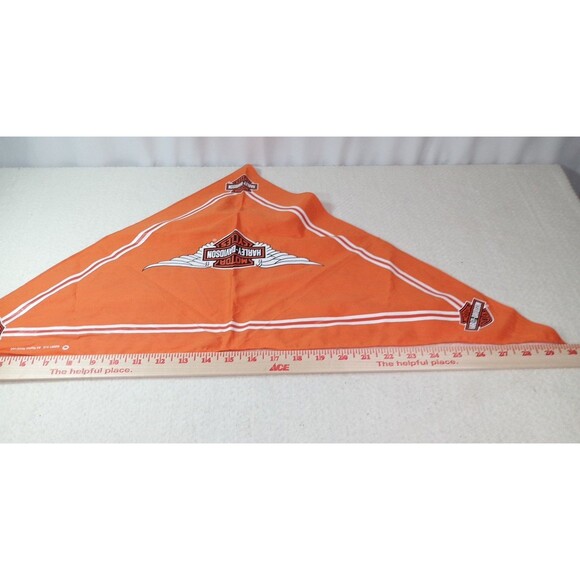 Vtg 2001 Harley-Davidson Orange Dog Bandanna Triangle Logo Pet Gear - Picture 7 of 10